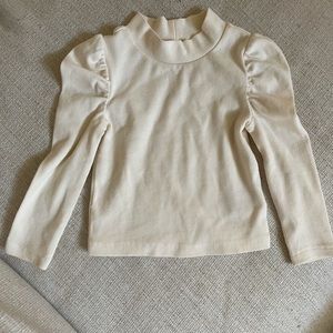 Baby Gap, baby girl cream, stretch puff long sleeve shirt.